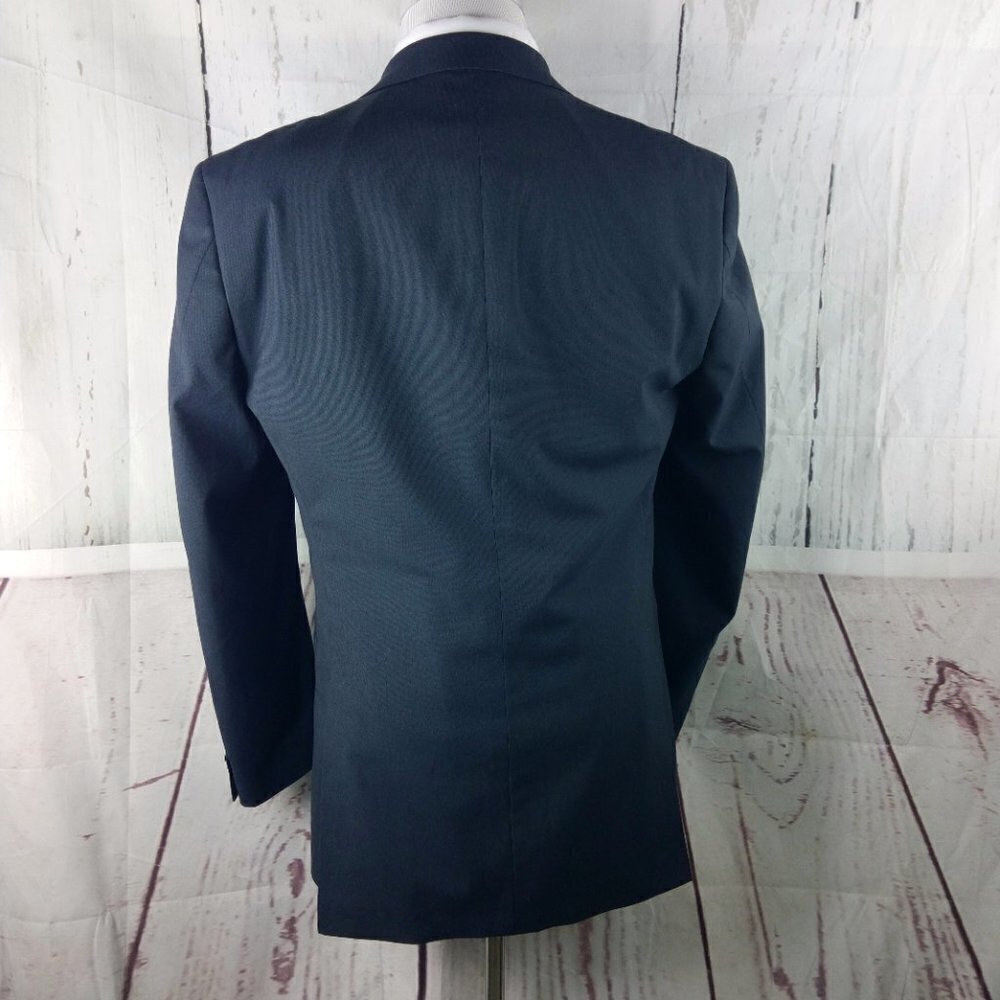 Marc Ecko 40l 2 Button Blue Suit Blazer Jacket - image 8